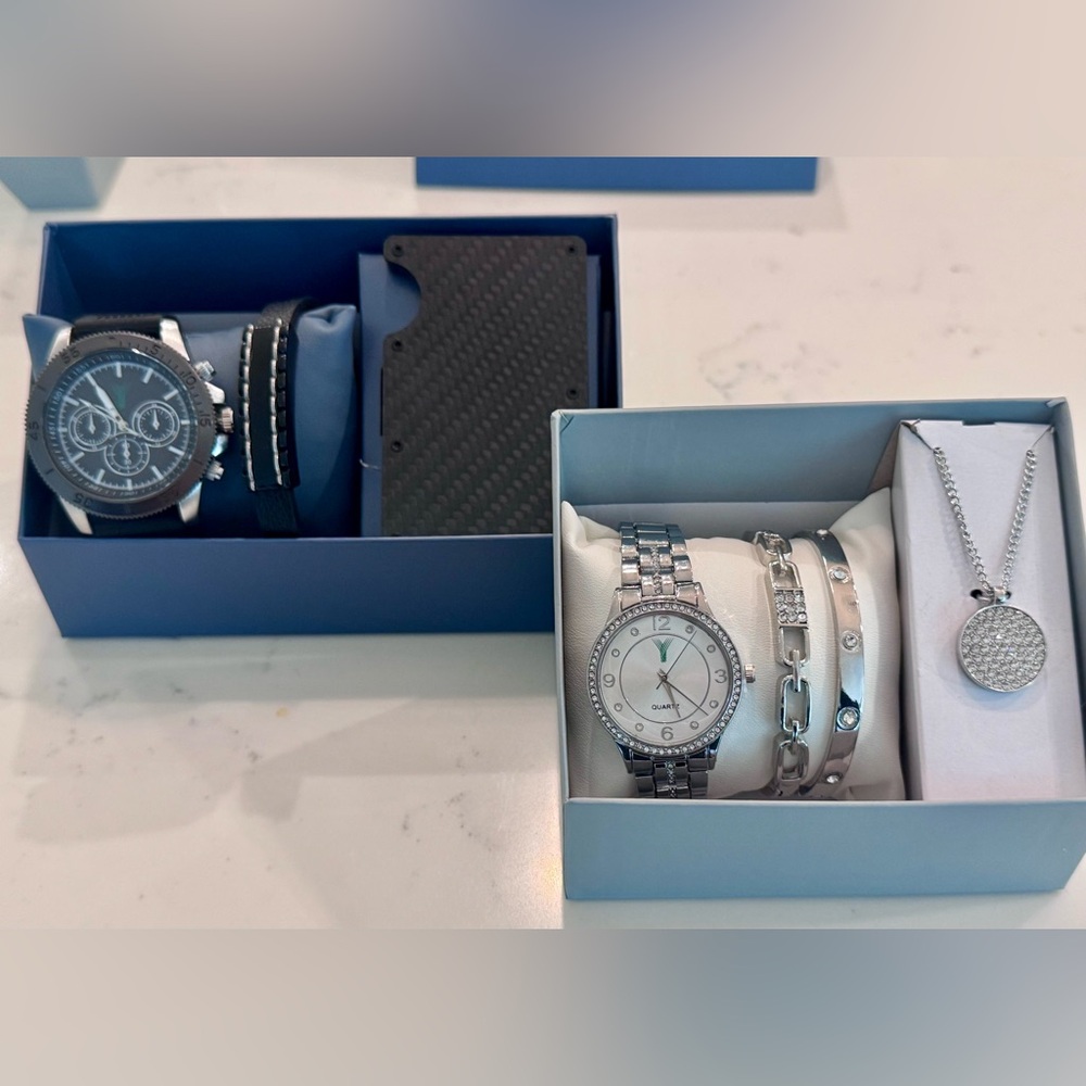 His and Hers Watch and Jewelry Set